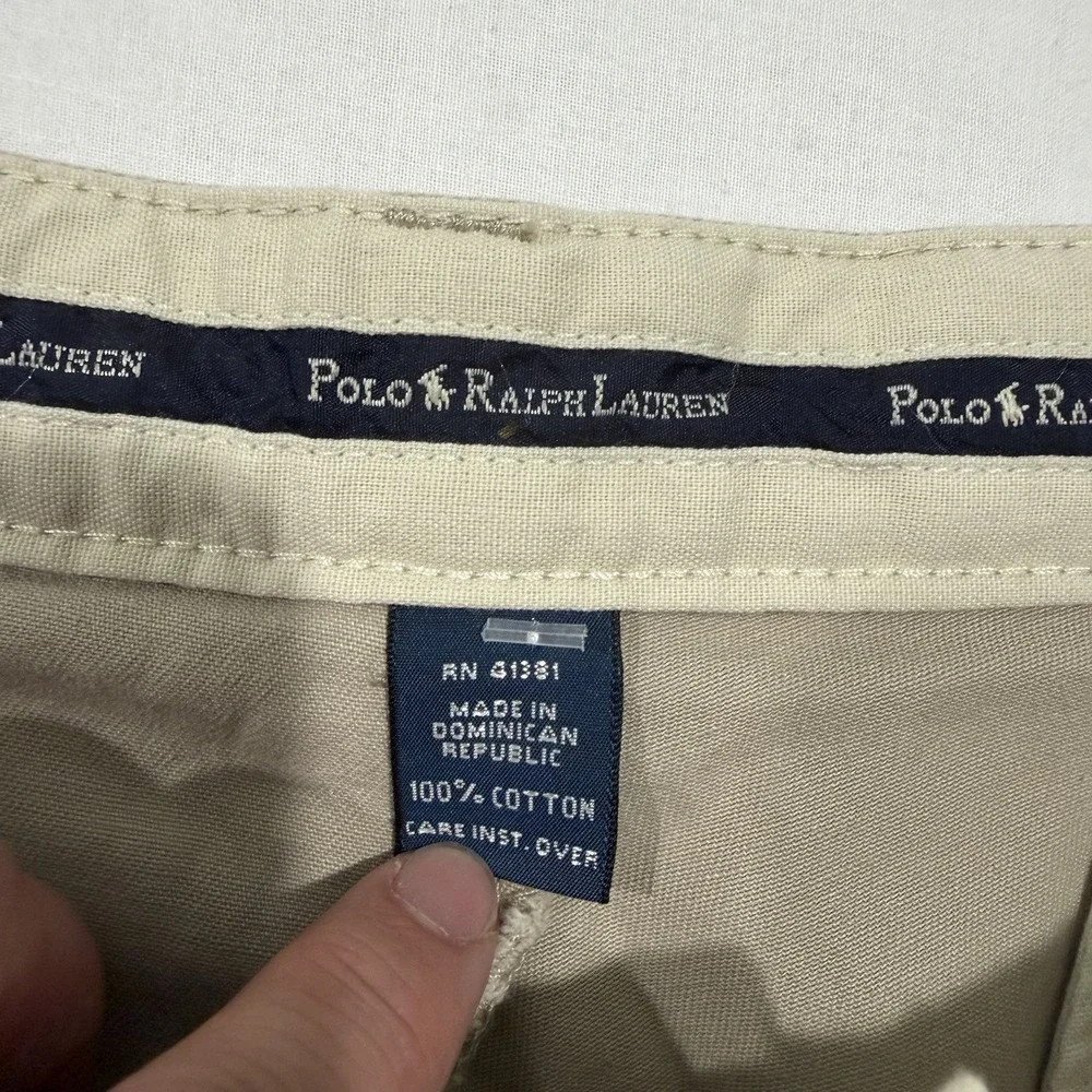 VTG 90s NWT Polo Ralph Lauren Tyler Short Mens 33 Tan Khaki Pleated Chino Shorts